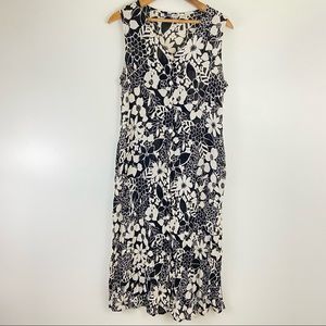 Vintage 90s la cera sleeveless floral midi dress L